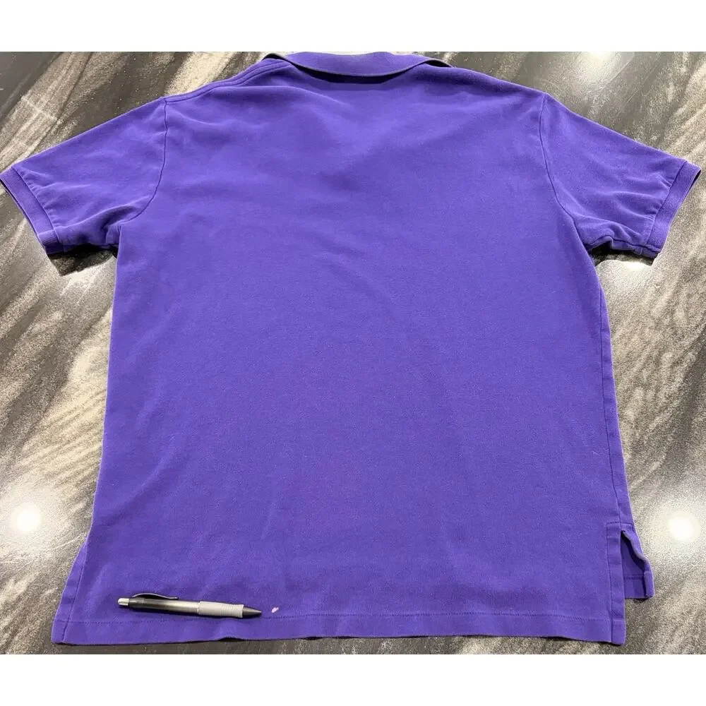 Polo Ralph Lauren Purple Orange Pony Mesh Polo Shirt Men’s Large Classic